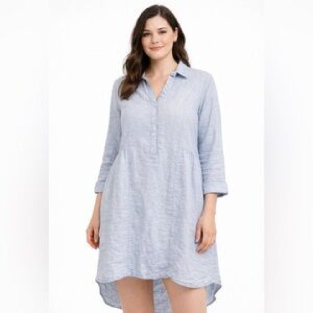 Cynthia Rowley Linen Blue Dress Tunic Women Size XS